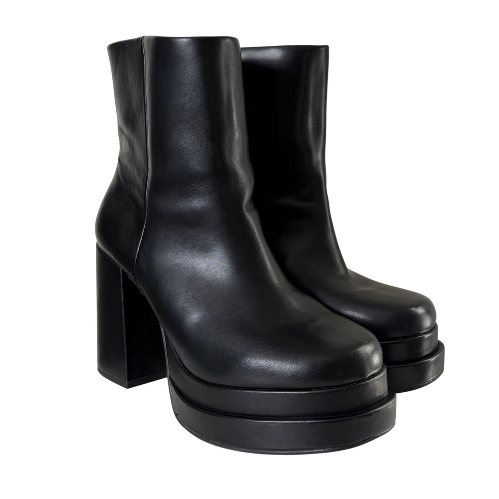 Torrid Black Platform Ankle Boots Size 13 Wide Block Heel Good Condition